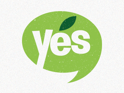 Say Yes bubble burbank green health leaf speech yes