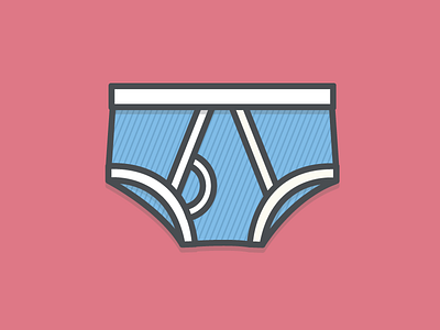 Undies blue illustration line drawing red underwear
