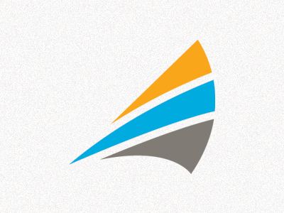 Windy blue grey logo orange sail wind