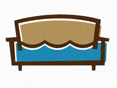 Coastal Home blue brown coastal couch furniture illustration logo ocean sofa wave