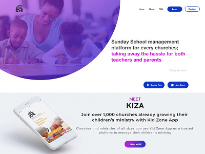 KidZone App Web interface branding design icon typography ui ux web website