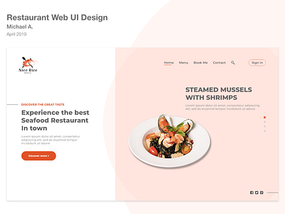 Restaurant Web UI Design adobexd design developer mobile app ui ux