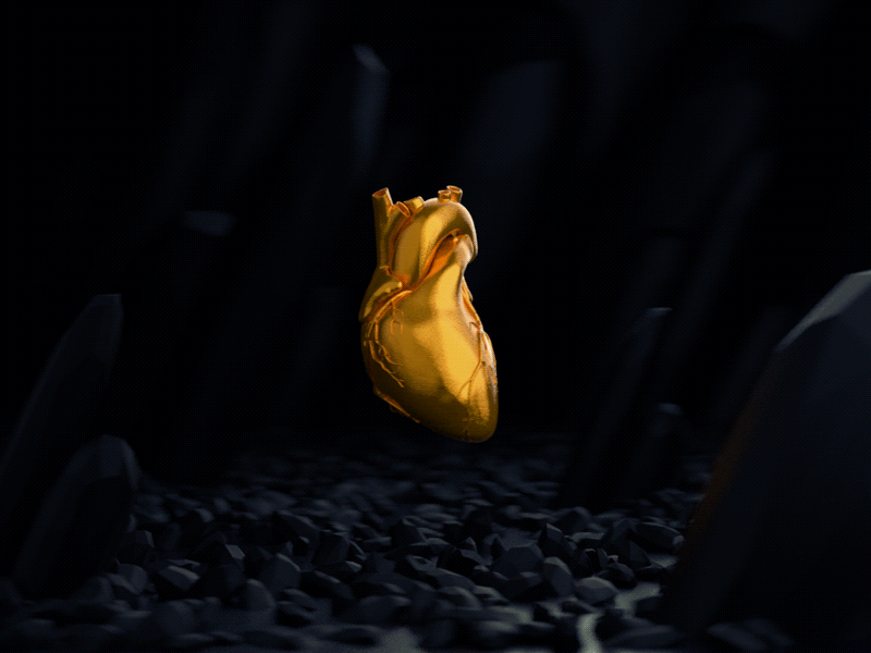 Heart of Gold! abstract art aftereffects alien animation b3d black blender3d concept dark gold infity surreal