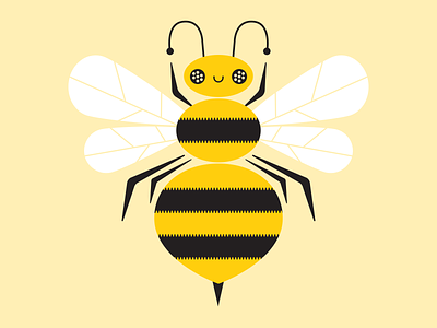 Busy Bee bee bumblebee character charm cute fun illustration insect simple stickermule vector