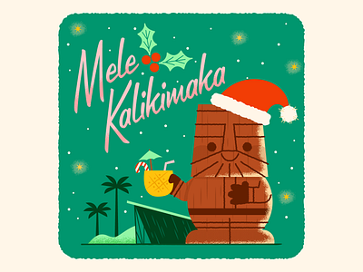 Mele Kalikimaka character christmas cute fun holiday illustration mele kalikimaka retro santa tiki tiki bar tikimug