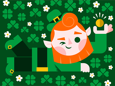 Happy St. Patrick's Day! character cute green illustration illustrator leprechaun st patricks day