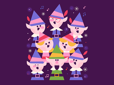 Elf Practice character christmas cute elf fun happy holiday illustration retro rudolph