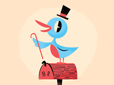 Mr. Bluebird character dapper disney disney world happy illustration splash mountain youve got mail