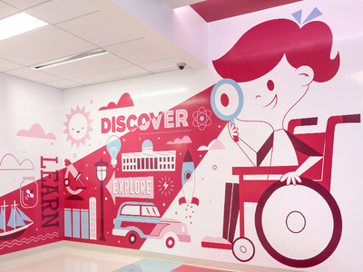 Oishei Children's Hospital childrens illustration colorful cute design environmental fun happy hospital mural