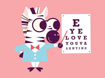 EYE ❤️ YOU character childrens illustration cute cute animal educational fun illustration valentine zebra