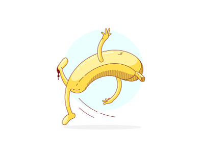 Karma banana design drawing funny illustration slip vector