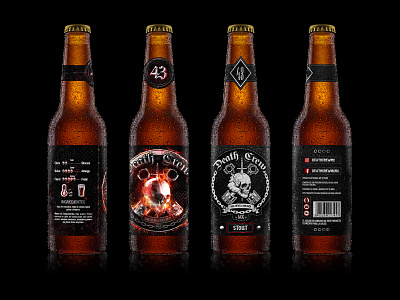 Death Crew beer label beer art beer branding beer label bravery design graphic graphic design label label design label packaging labeldesign mockup skull skull art skulls texture