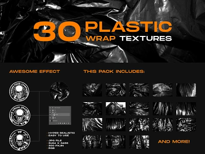 Plastic Wrap Textures + 90 bonus app background bundle download flyer graphic design overlay pack photoshop template plastic plastic bag plastic wrap resource social media social media pack template texture texture pack texture pattern wallpaper design