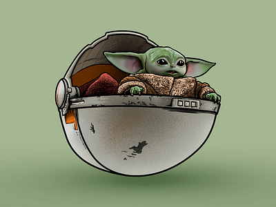 The Mandalorian Baby Yoda By Visual Fear On Dribbble