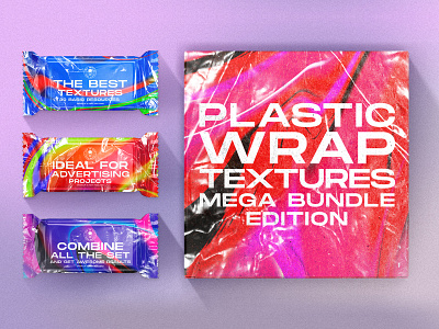 Plastic Wrap textures mega bundle: Product example design label design package design package mockup packaging packaging box packaging label packaging mockup product design texture typography