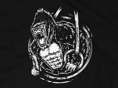 STRATOHS GORILLA apparel clothing crossfit drawing gorilla gym illustration merch merch design strong tee shirt tees texture tshirt tshirt design