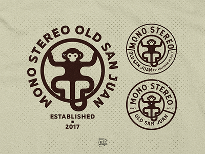 Mono Stereo Old San Juan merch apparel badge badge logo badgedesign clothing design illustration logo merch merch design tees texture tshirt typography vintage