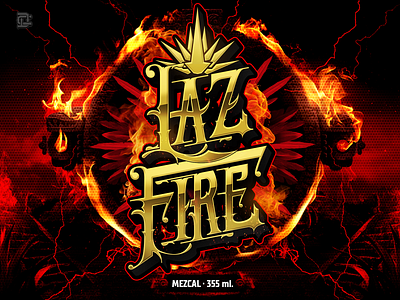 Laz Fire label design label label packaging labeldesign logo mezcal photoshop texture textures typography vector