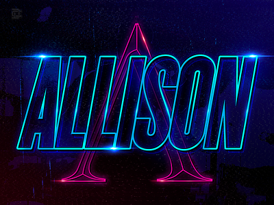 Allison neon style Backdrop 3 blue glitch glitch effect glitchart merch neon neon colors neon light poppunk punk punkmusic texture typography