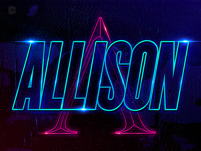 Allison neon style Backdrop 3 blue glitch glitch effect glitchart merch neon neon colors neon light poppunk punk punkmusic texture typography