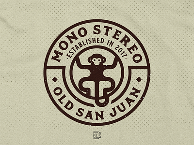Mono Stereo Old San Juan apparel badge badge design badge logo clothing design merch merch design minimalism minimalist tees texture tshirt tshirt design typography vintage vintage badge