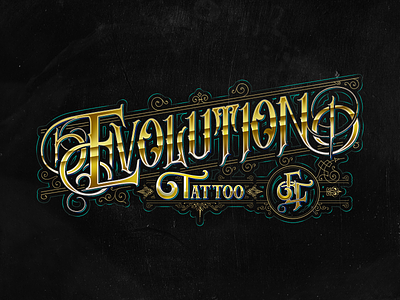 Evolution Tattoo logo calligraphy design designer graphic graphic design logo logo design logo designer logodesign logos logotipo logotype ornamental tattoo tattoo logo type typography vector victorian victorian logo