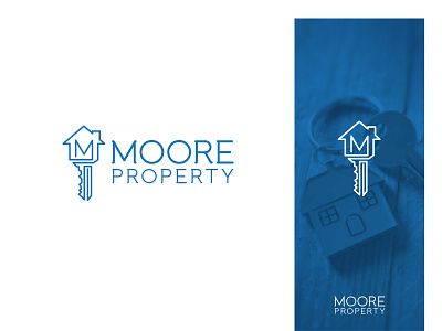 Moore Property logo design branding flat icon identity illustrator logo minimal vector