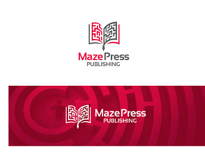 MazePress publishing logo design branding flat icon identity illustrator logo minimal vector