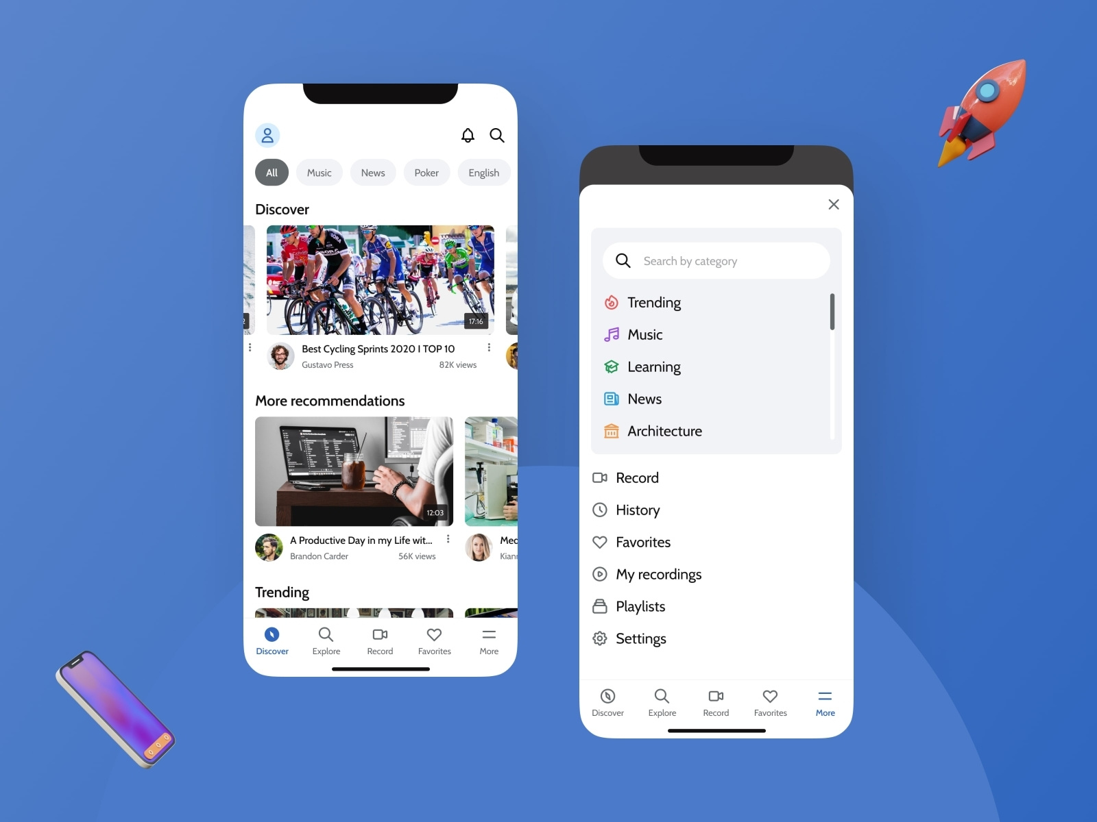 Video watching app by Misha Dupliakin on Dribbble