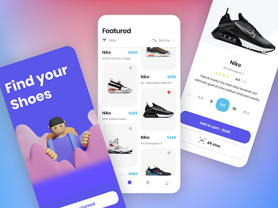 Nike Shoes App app branding design dribbble icon minimal mobile typography ui ux