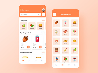 Ecommerce mobile app design eccomerce minimal mobile orange products typography ui ux