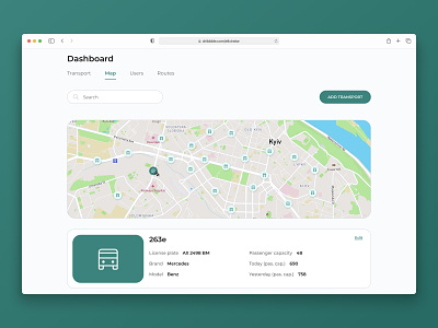 Dashboard Transport Monitoring dashboard design desktop map minimal transport typography ui ux