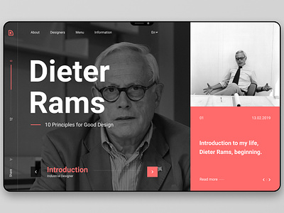 Dieter Rams - Introduction design minimal typography ui ux vector web