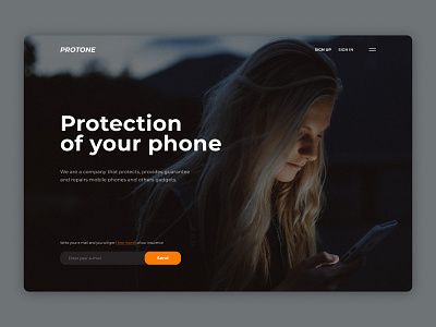 Protone design desktop minimal typography ui ux web