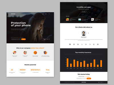 Protone Landing Page design desktop landing page minimal typography ui ux vector web web design