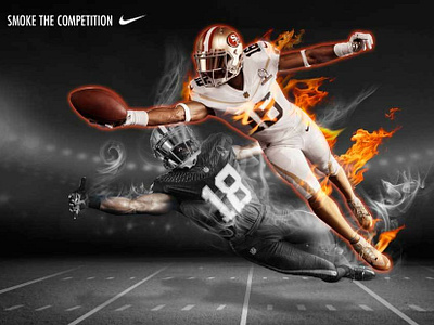 Nike Fire Concept composite football image manipulation photoshop retouch