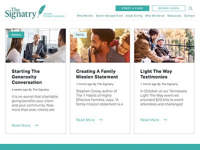 The Signatry website component library creative direction financial services fintech information architecture user experience ux