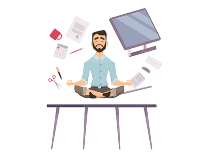 Every day is Monday! 2danimation freelance freelancer lottie animation meditation office office yoga relax yoga