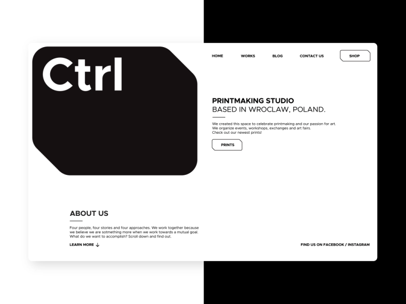 Responsive CTRL Art Studio header