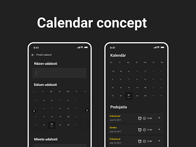 Dark calendar concept