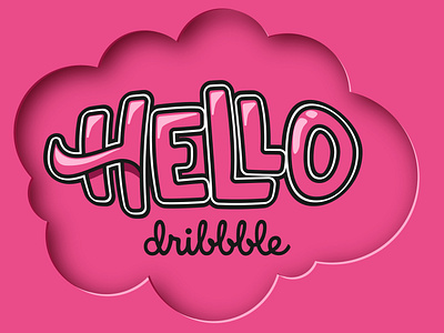 Hello Dribbble debut design first shot hello illustration typography vector