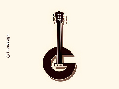 Guitar + G brand branding clean design flat icon identity illustration illustrator illustrator flat logo branding lettering logo minimal type typography vector