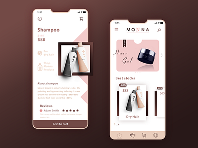 MONNA app brand branding clean design flat identity illustration ios lettering logo minimal mobile type typography ui ux vector web website