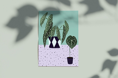 Alocasia Dots Postcard <3 alocasia art decoration design digitalart floral art illustration illustration design plant plants postcard