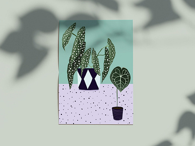 Alocasia Dots Postcard <3 alocasia art decoration design digitalart floral art illustration illustration design plant plants postcard