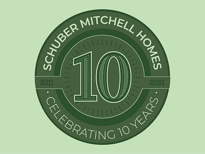 10 Year Anniversary Logo for Schuber Mitchell Homes 10 years anniversary graphic design logo