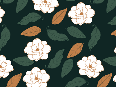 Magnolia Landing - Pattern design floral flower graphic design logo magnolia pattern