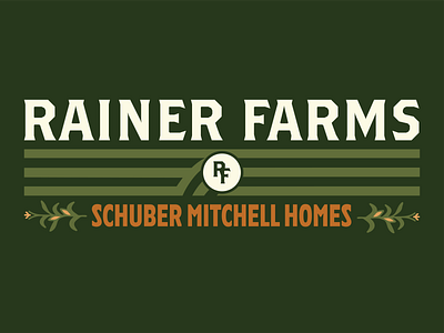 Rainer Farms - Horizontal Logo cattle community cow design farm farms graphic design home builder logo neighborhood ranch
