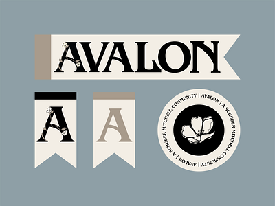 Avalon - Banners & Circle Logo adobe avalon branding community design floral graphic design hand drawn home builder illustration illustrator logo neighborhood