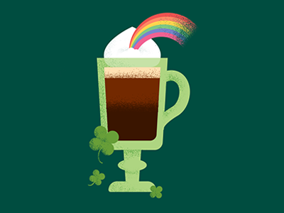 Irish Coffee clover coffee drinks google rainbow st patricks